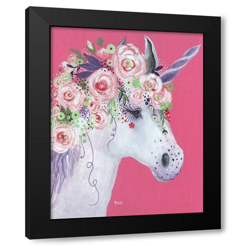Unicorn II Black Modern Wood Framed Art Print with Double Matting by Tava Studios