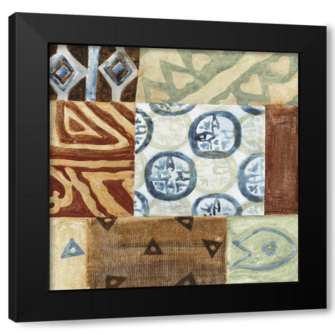 Patterns of Africa I Black Modern Wood Framed Art Print with Double Matting by Tava Studios