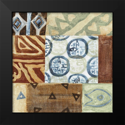 Patterns of Africa I Black Modern Wood Framed Art Print by Tava Studios