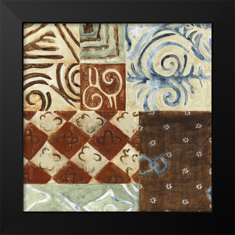 Patterns of Africa II Black Modern Wood Framed Art Print by Tava Studios