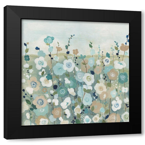Whimsy Garden Black Modern Wood Framed Art Print by Tava Studios