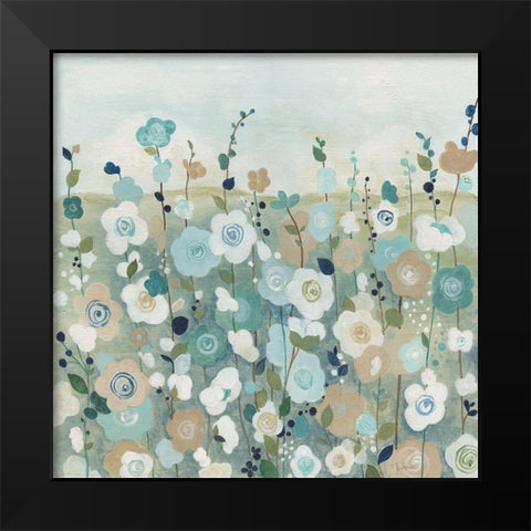 Whimsy Garden Black Modern Wood Framed Art Print by Tava Studios