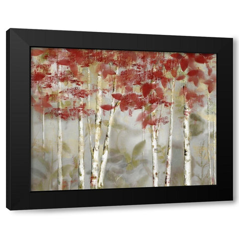 Autumn Forest Black Modern Wood Framed Art Print by Nan