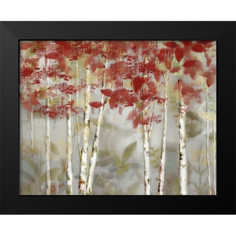 Autumn Forest Black Modern Wood Framed Art Print by Nan