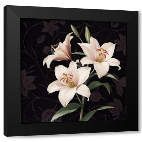 Lily Elegante Black Modern Wood Framed Art Print with Double Matting by Levashov, Igor
