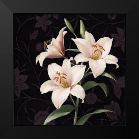 Lily Elegante Black Modern Wood Framed Art Print by Levashov, Igor