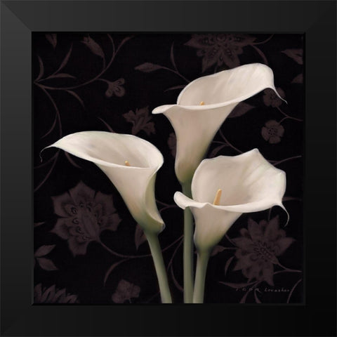Calla Elegante Black Modern Wood Framed Art Print by Levashov, Igor