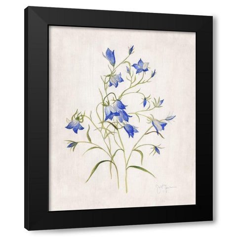 Blue Botanical I Black Modern Wood Framed Art Print with Double Matting by Tava Studios