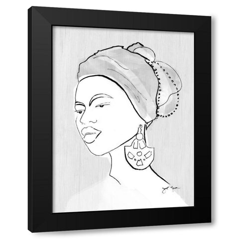 Wonderous Woman Black Modern Wood Framed Art Print with Double Matting by Tava Studios