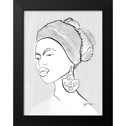 Wonderous Woman Black Modern Wood Framed Art Print by Tava Studios