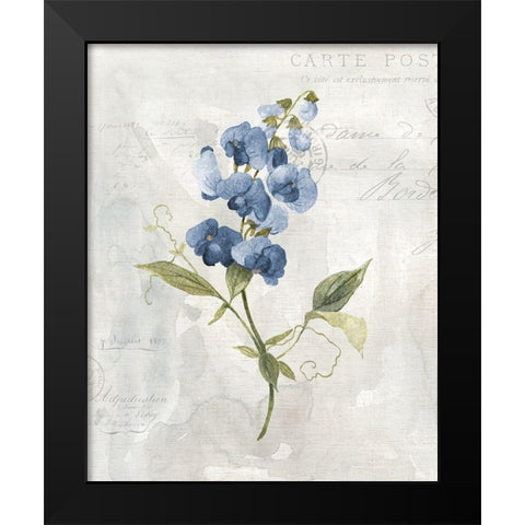 Blue Linen Sweet Black Modern Wood Framed Art Print by Robinson, Carol