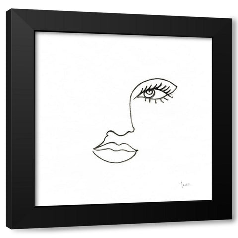 Vogue Look I Black Modern Wood Framed Art Print with Double Matting by Tava Studios