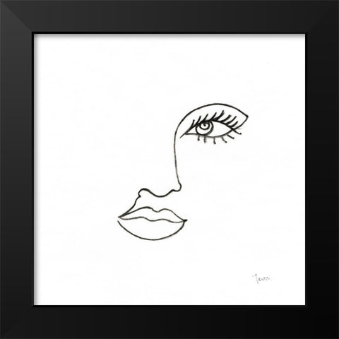 Vogue Look I Black Modern Wood Framed Art Print by Tava Studios