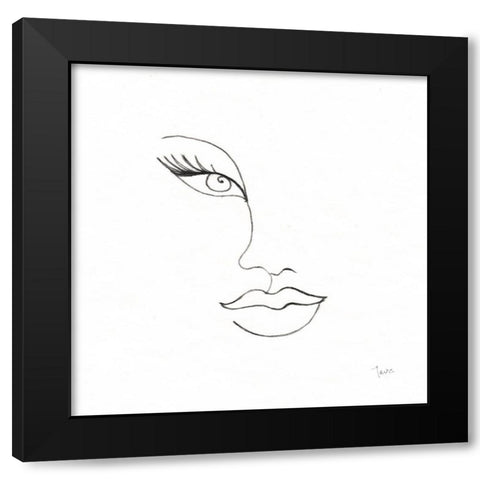 Vogue Look II Black Modern Wood Framed Art Print with Double Matting by Tava Studios