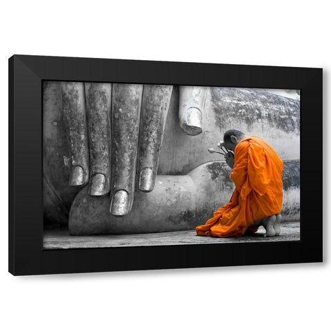 The Offering Black Modern Wood Framed Art Print with Double Matting by Wright, Alison