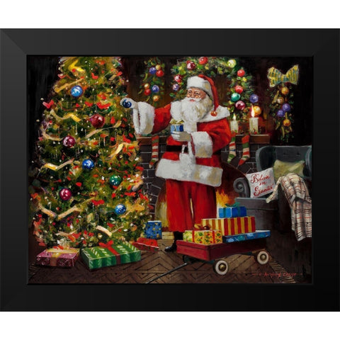 Letter to Santa Black Modern Wood Framed Art Print by Orme, E. Anthony