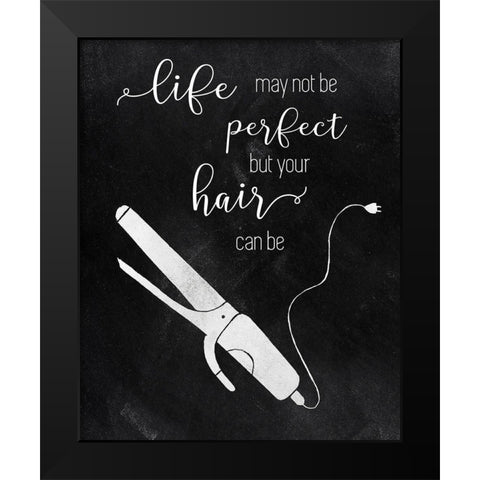 Perfect Hair Black Modern Wood Framed Art Print by Tava Studios