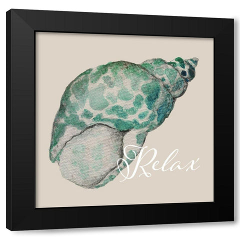 Relax Black Modern Wood Framed Art Print with Double Matting by Tava Studios