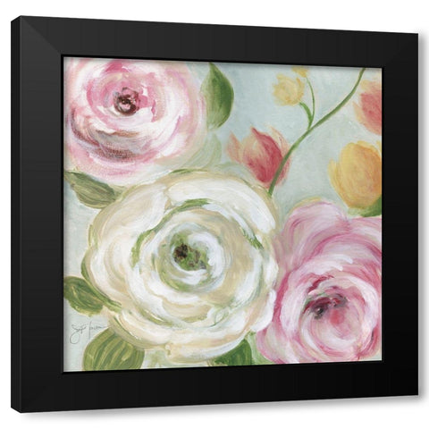 Rose Garden Black Modern Wood Framed Art Print by Tava Studios