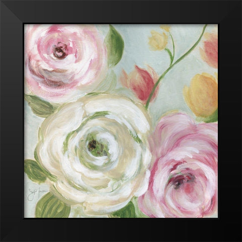 Rose Garden Black Modern Wood Framed Art Print by Tava Studios