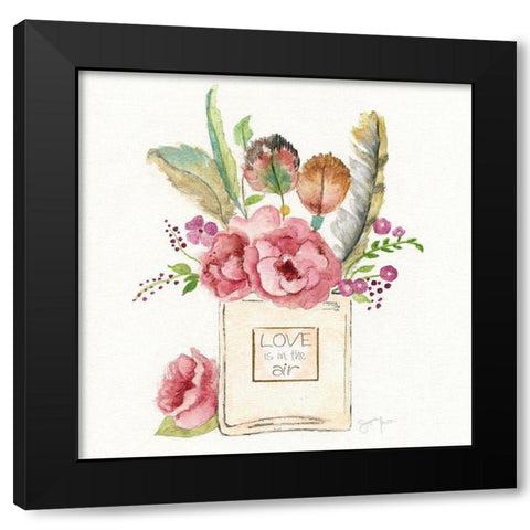 Boho Bouquet II Black Modern Wood Framed Art Print by Tava Studios