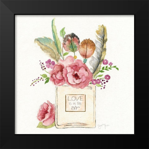 Boho Bouquet II Black Modern Wood Framed Art Print by Tava Studios