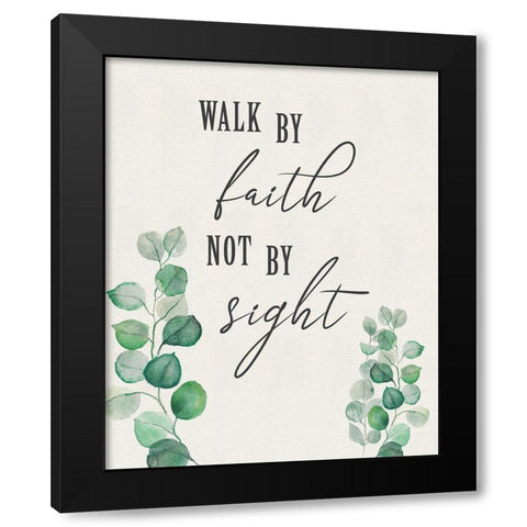 Walk By Faith Black Modern Wood Framed Art Print with Double Matting by Tava Studios