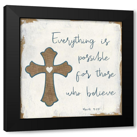 Everything is Possible Black Modern Wood Framed Art Print with Double Matting by Tava Studios