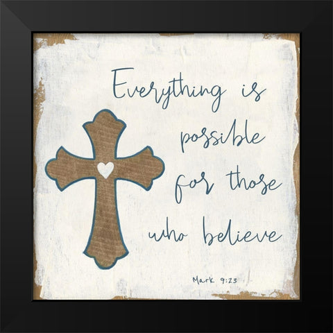 Everything is Possible Black Modern Wood Framed Art Print by Tava Studios