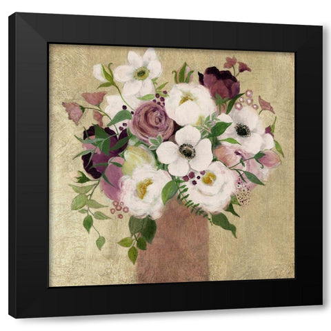 Plum Gorgeous Black Modern Wood Framed Art Print with Double Matting by Tava Studios