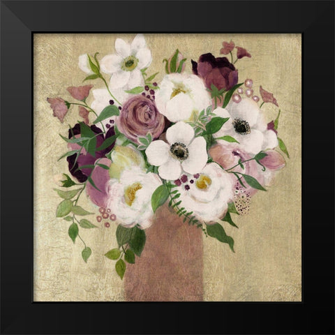 Plum Gorgeous Black Modern Wood Framed Art Print by Tava Studios