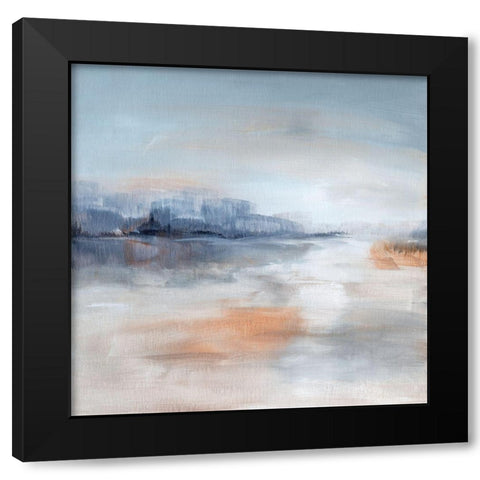 Aqua Terra Black Modern Wood Framed Art Print with Double Matting by Nan