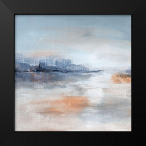 Aqua Terra Black Modern Wood Framed Art Print by Nan