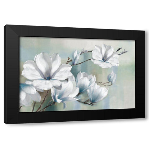 Spring Magnolias Black Modern Wood Framed Art Print with Double Matting by Daniels, Rogier