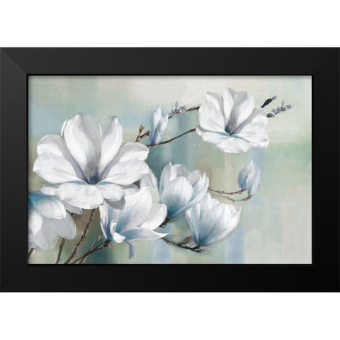 Spring Magnolias Black Modern Wood Framed Art Print by Daniels, Rogier