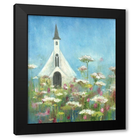 Country Church I Black Modern Wood Framed Art Print with Double Matting by Tava Studios