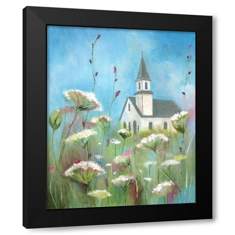 Country Church II Black Modern Wood Framed Art Print by Tava Studios