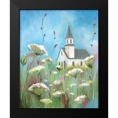 Country Church II Black Modern Wood Framed Art Print by Tava Studios