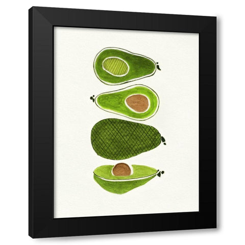 Avocados Black Modern Wood Framed Art Print with Double Matting by Tava Studios