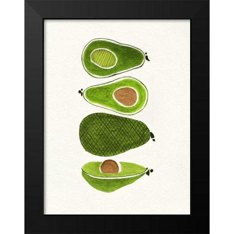 Avocados Black Modern Wood Framed Art Print by Tava Studios