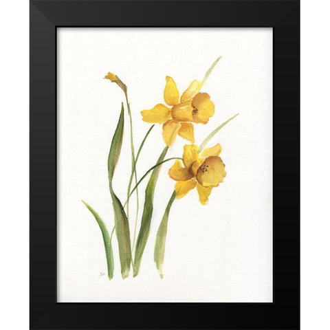 Ochre Botanical I Black Modern Wood Framed Art Print by Nan