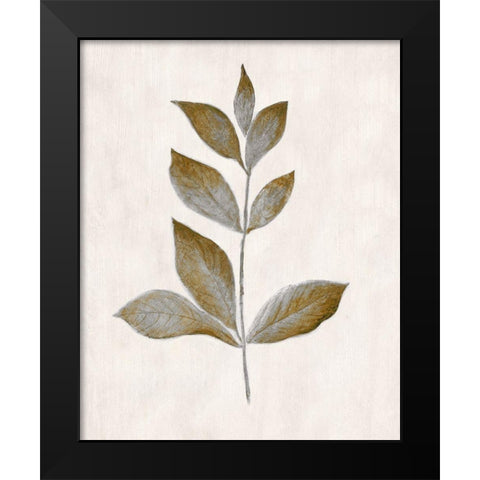 Bronze Leaf I Black Modern Wood Framed Art Print by Tava Studios