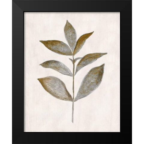 Bronze Leaf III Black Modern Wood Framed Art Print by Tava Studios