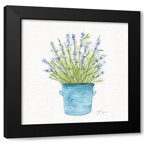Herbes en Pot I Black Modern Wood Framed Art Print with Double Matting by Tava Studios