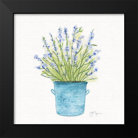 Herbes en Pot I Black Modern Wood Framed Art Print by Tava Studios