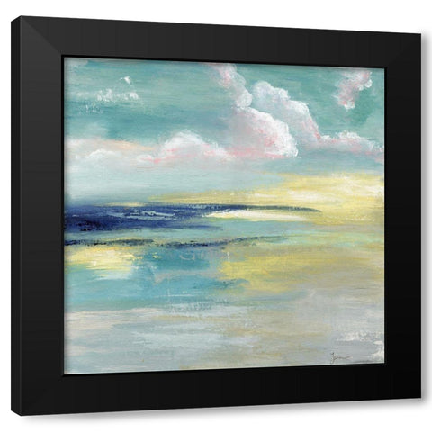 Ocean View Black Modern Wood Framed Art Print by Tava Studios