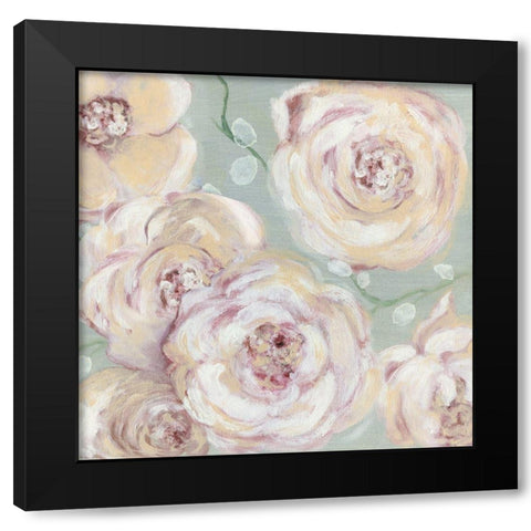 Spring Blush Black Modern Wood Framed Art Print with Double Matting by Tava Studios