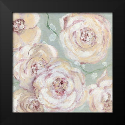 Spring Blush Black Modern Wood Framed Art Print by Tava Studios