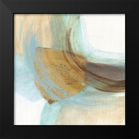 Blue Rythm I Black Modern Wood Framed Art Print by Tava Studios