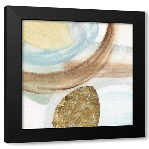 Blue Rhythm II Black Modern Wood Framed Art Print by Tava Studios